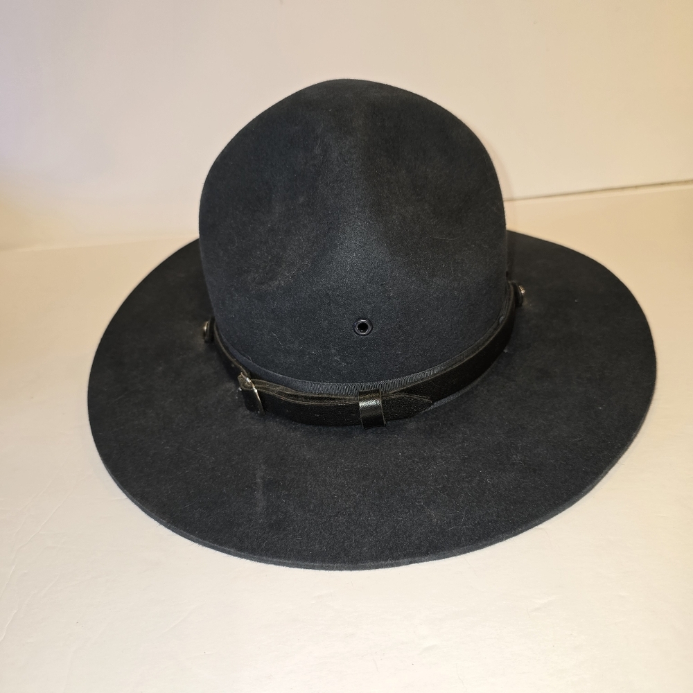 Stratton Navy Self Forming Felt Hat with Chin Strap Size 6 3/8